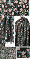 Asian flower jacquard brocade - pink/gold/black 1 yard