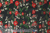 Asian flower jacquard brocade - red/gold/black 1 yard