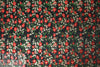 Asian flower jacquard brocade - red/gold/black 1.875 yd