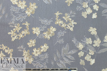 textured jacquard brocade - dusty blue blossoms