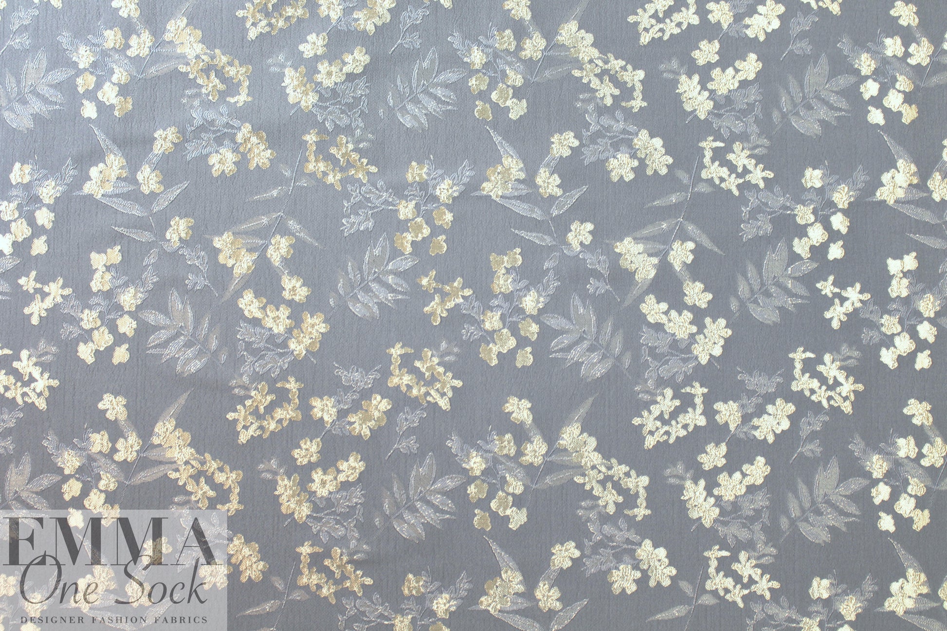 textured jacquard brocade - dusty blue blossoms