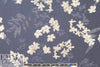 textured jacquard brocade - soft navy blossoms