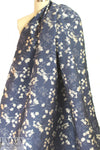textured jacquard brocade - soft navy blossoms 2 yd