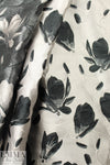 lilah floral jacquard brocade - black/silver 2.125 yd