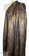 enchanted antique gold & black floral metallic brocade .5 yds