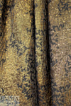 enchanted antique gold & black floral metallic brocade 1.75 yds