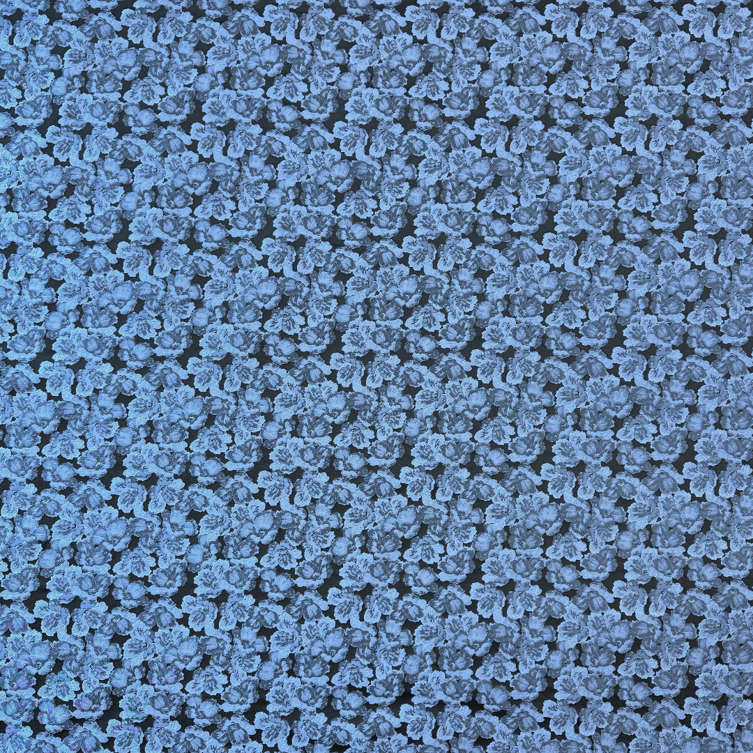 floral bloom jacquard brocade - French blue 2.25 yds