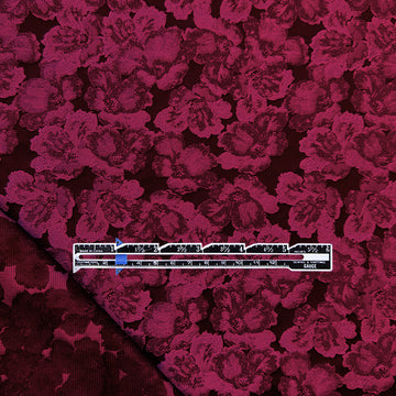 floral bloom jacquard brocade - magenta-red 2 yd