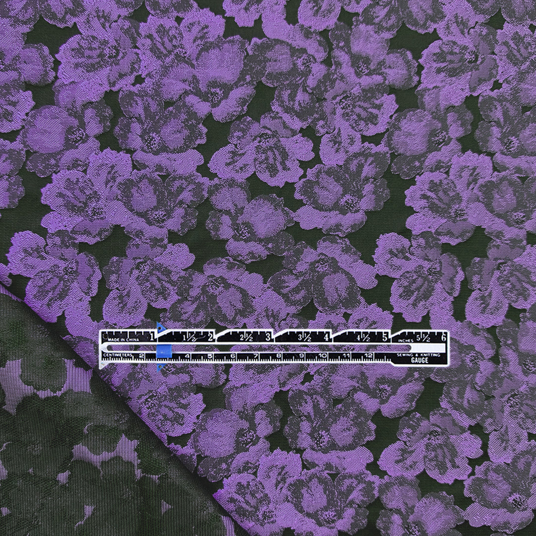 floral bloom jacquard brocade - violet 1.5 yd