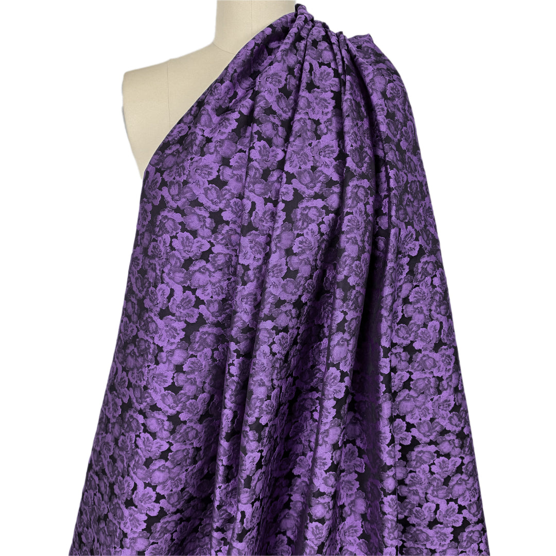 floral bloom jacquard brocade - violet 1.5 yd
