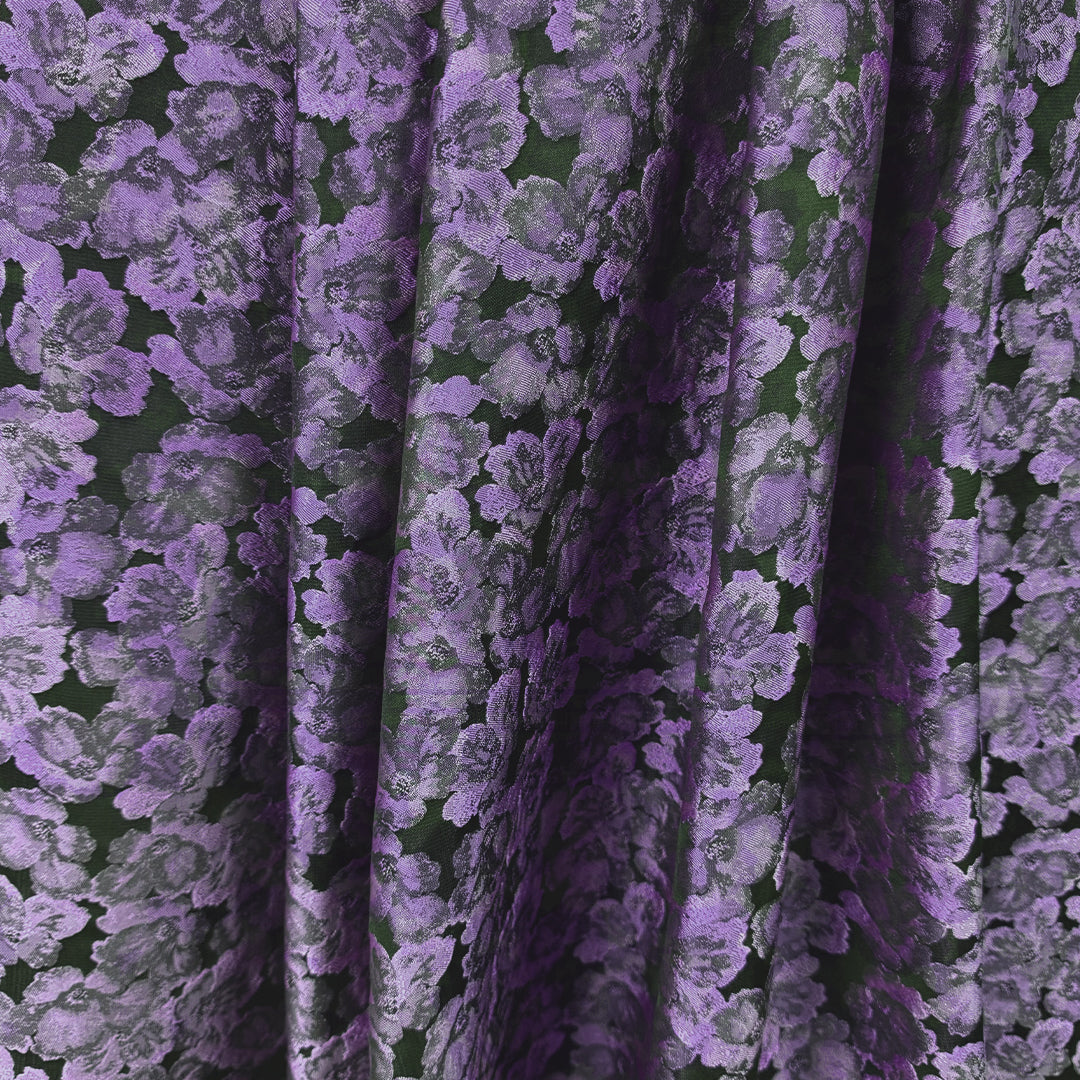 floral bloom jacquard brocade - violet 1.5 yd