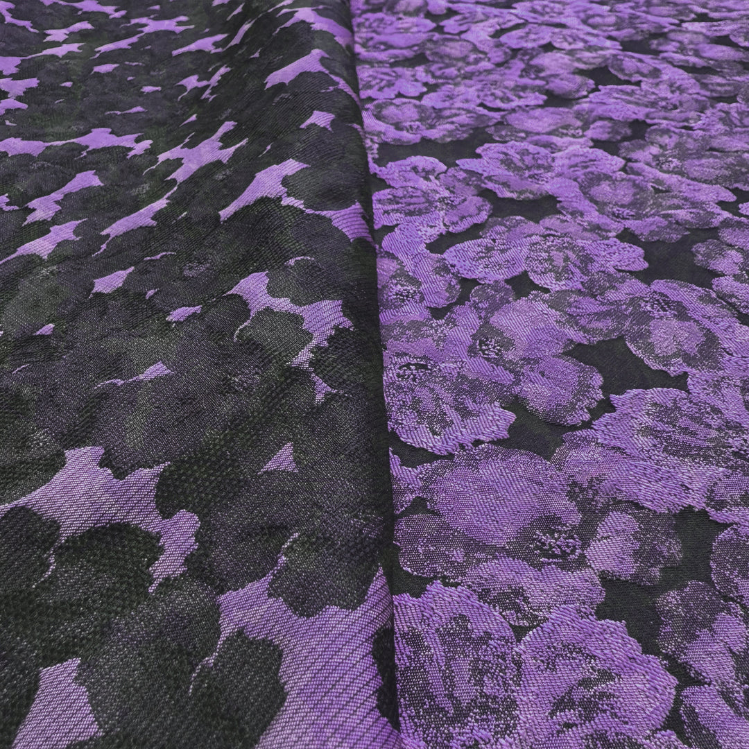 floral bloom jacquard brocade - violet 1.5 yd