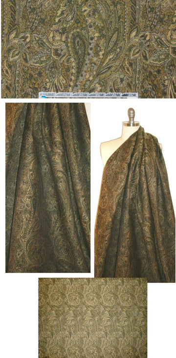 Italian wool/cotton paisley tapestry brocade 1.66 yd