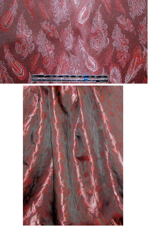 plumage design fancy brocade - burgundy .625 yds