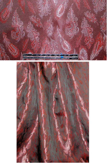 plumage design fancy brocade - burgundy