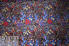 NY designer floral jacquard brocade - cobalt/red