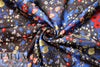 NY designer floral jacquard brocade - cobalt/red