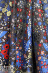 NY designer floral jacquard brocade - cobalt/red
