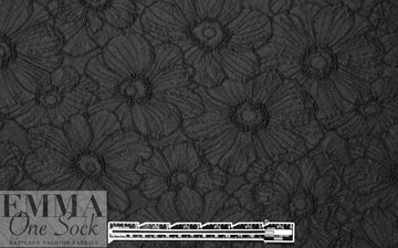 Akik0 textured matelasse' flower brocade - black