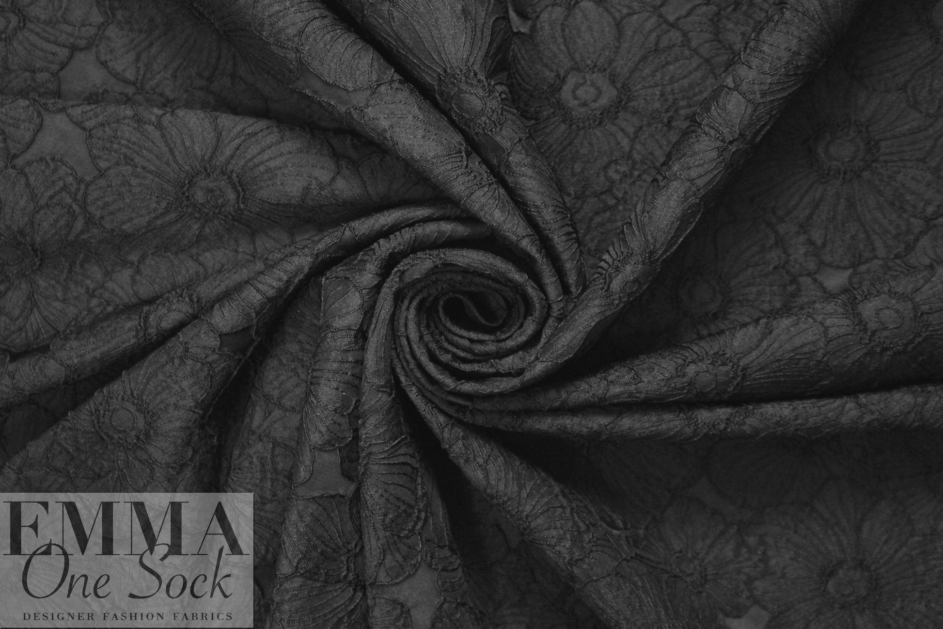 Akik0 textured matelasse' flower brocade - black