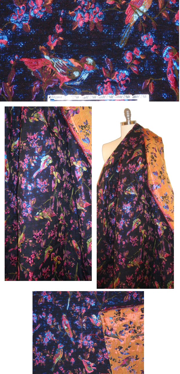 A1ice & O1ivia birds and flowers textured brocade