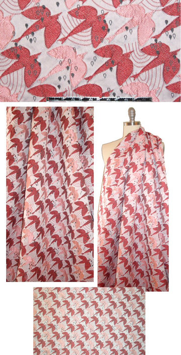 A1ice & O1ivia birds in flight textured brocade 1.875 yds