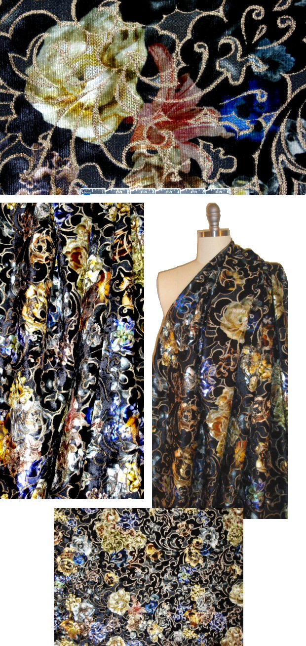 A1ice & O1ivia plush/gold tapestry brocade - floral