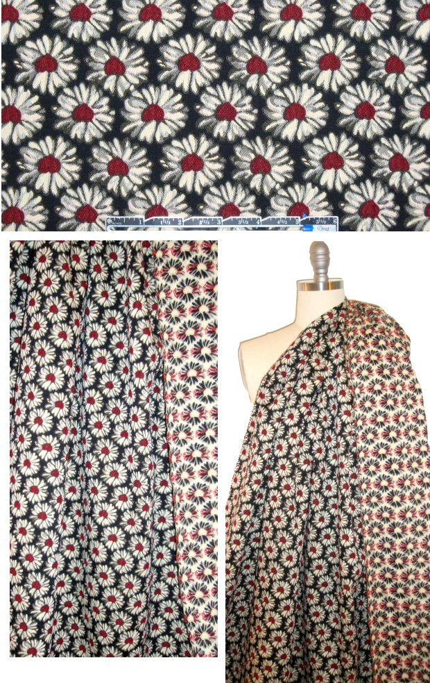 A1ice & O1ivia claret/ivory daisy stretch brocade