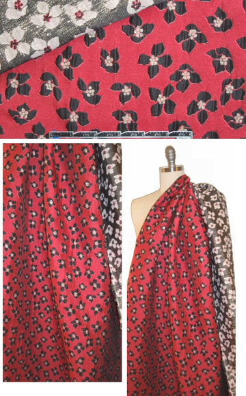 A1ice & O1ivia flowery textured brocade - rouge/black