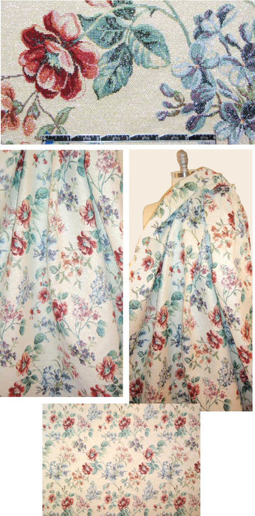 A1ice & O1ivia pansy/fern sparkle flower brocade