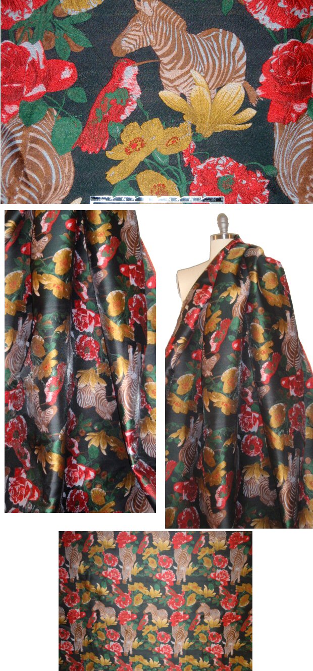 A1ice & O1ivia zebra/bird/flower brocade