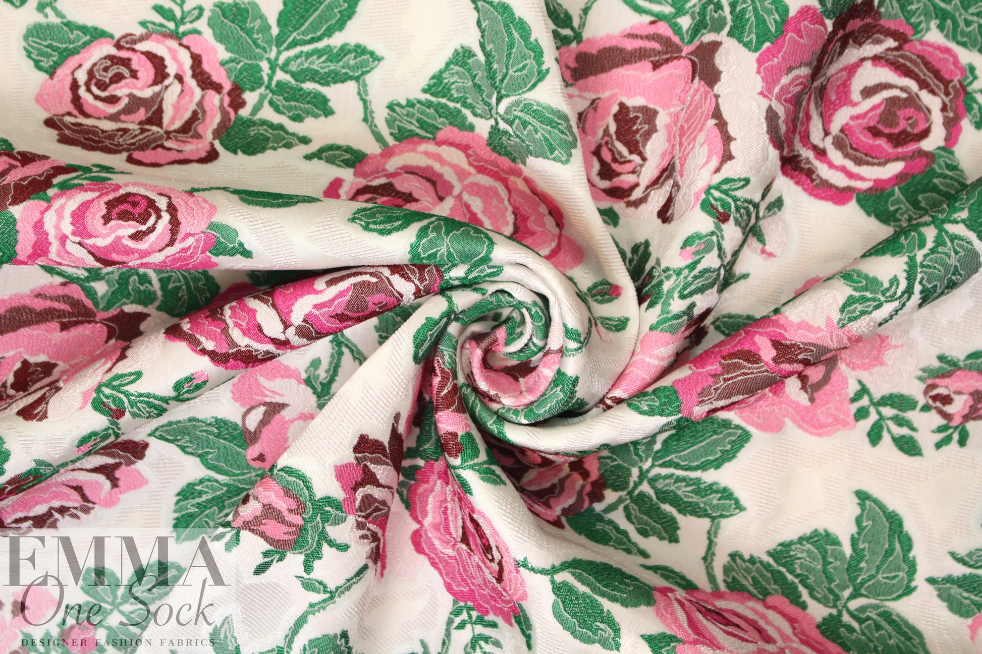 famous designer vintage rose stretch brocade 1.375 yd