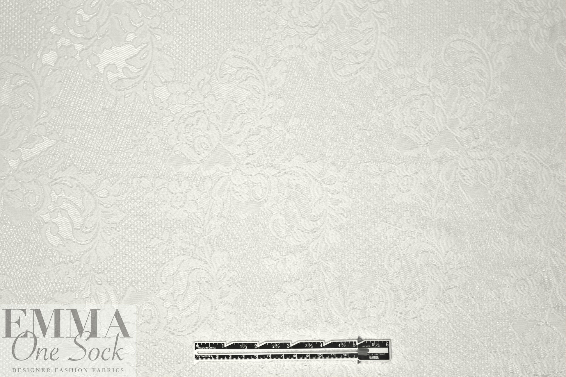 famous designer cream on cream textured floral brocade 2.125 yd