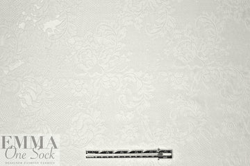 famous designer cream on cream textured floral brocade 2.125 yd
