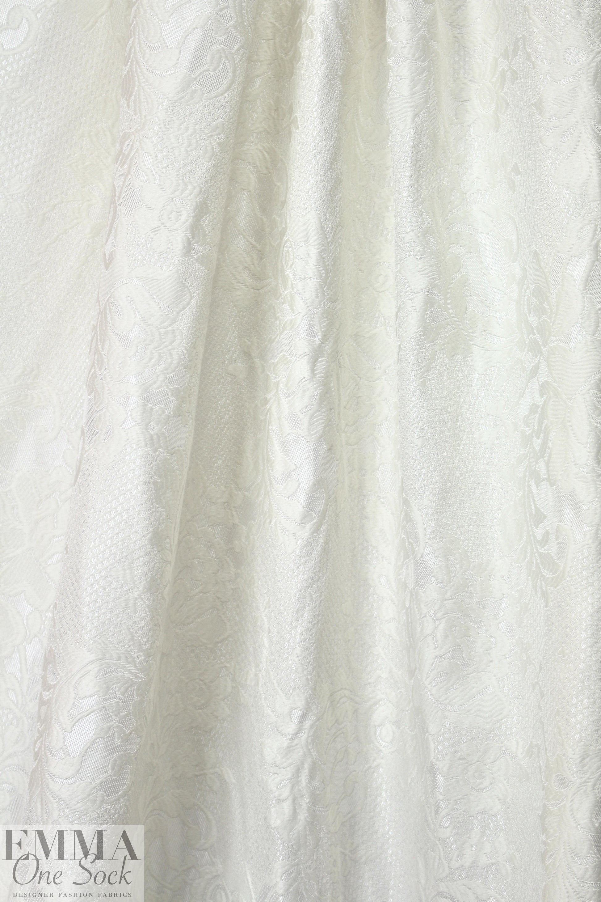 famous designer cream on cream textured floral brocade