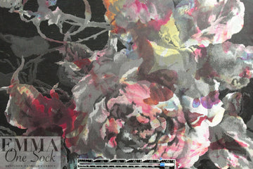 Carmen Marc Va1vo floral over-printed brocade
