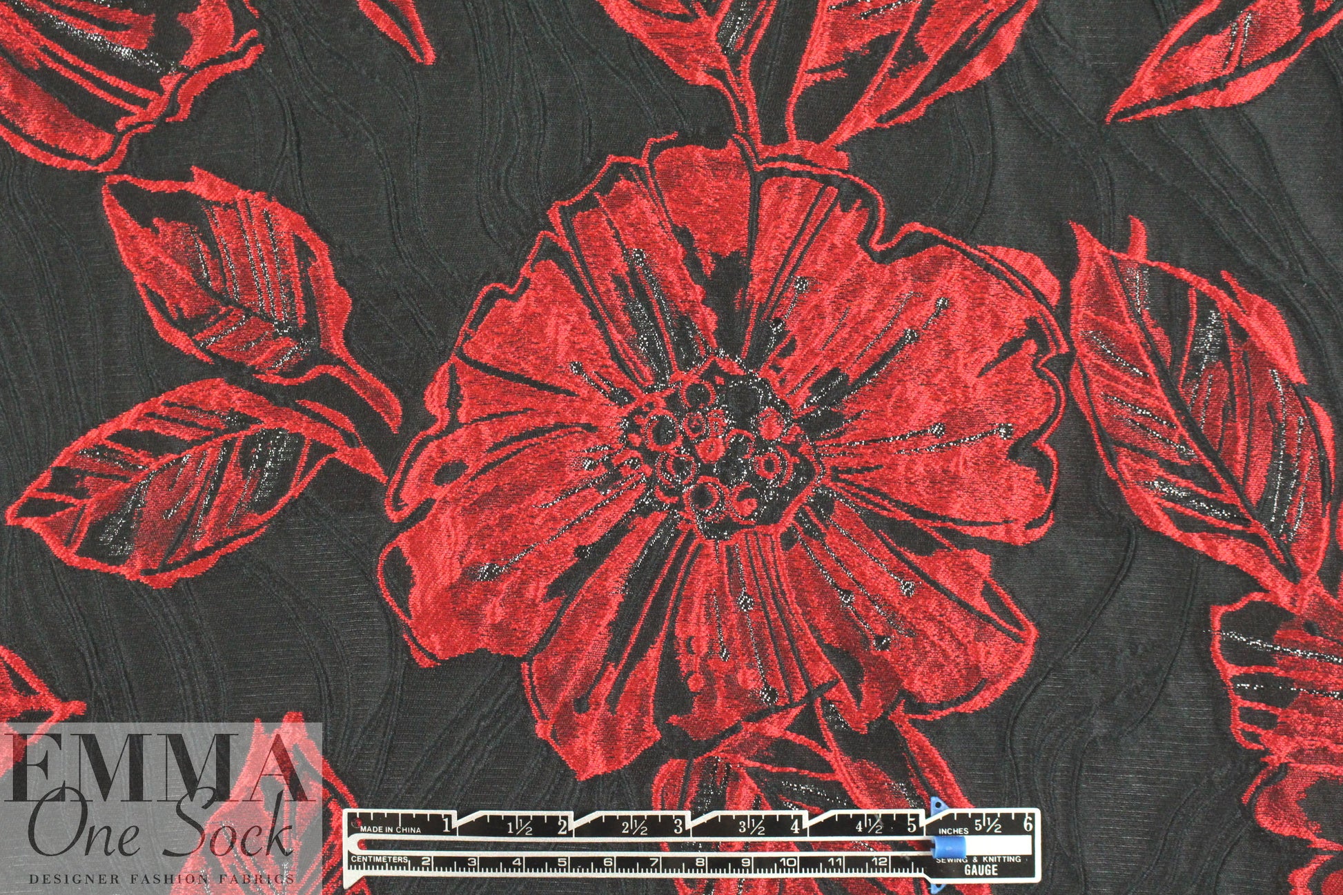 Carmen Marc Va1vo textured flowers brocade