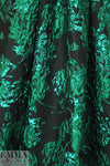 famous designer emerald/black jacquard brocade
