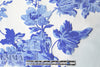 famous designer blue/alabaster floral jacquard brocade 2 yd