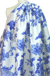 famous designer blue/alabaster floral jacquard brocade