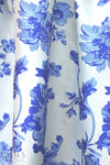 famous designer blue/alabaster floral jacquard brocade 2 yd