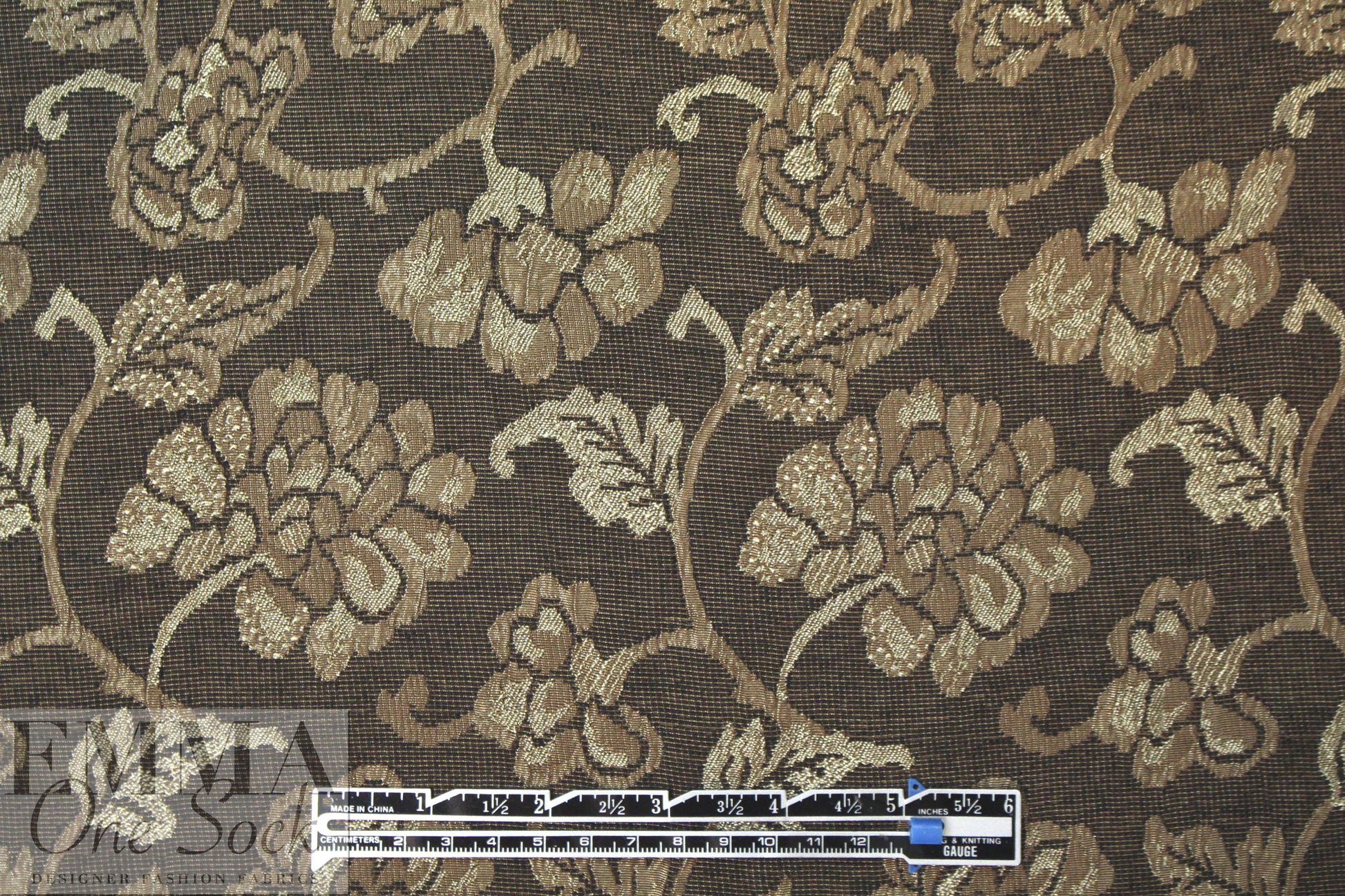 Italian bronze tones decorative floral jacquard brocade 2 yd