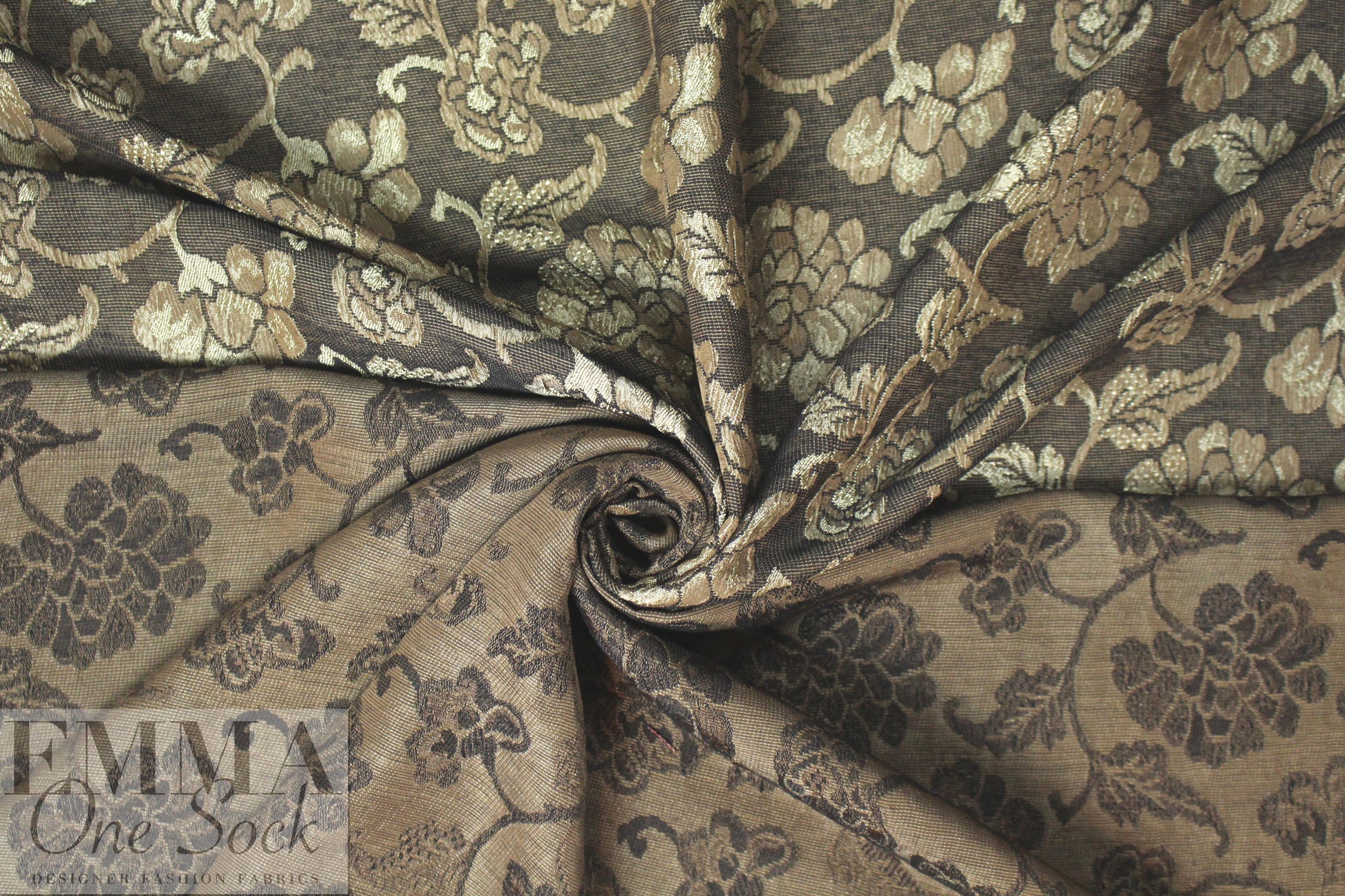 Italian bronze tones decorative floral jacquard brocade