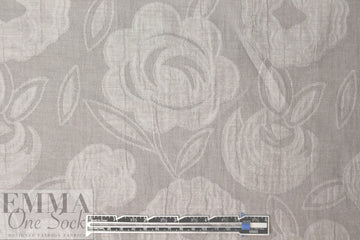 Italian gray tones stylized floral cotton blend jacquard 1.875 yd