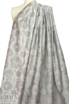 Italian gray tones stylized floral cotton blend jacquard 1.875 yd