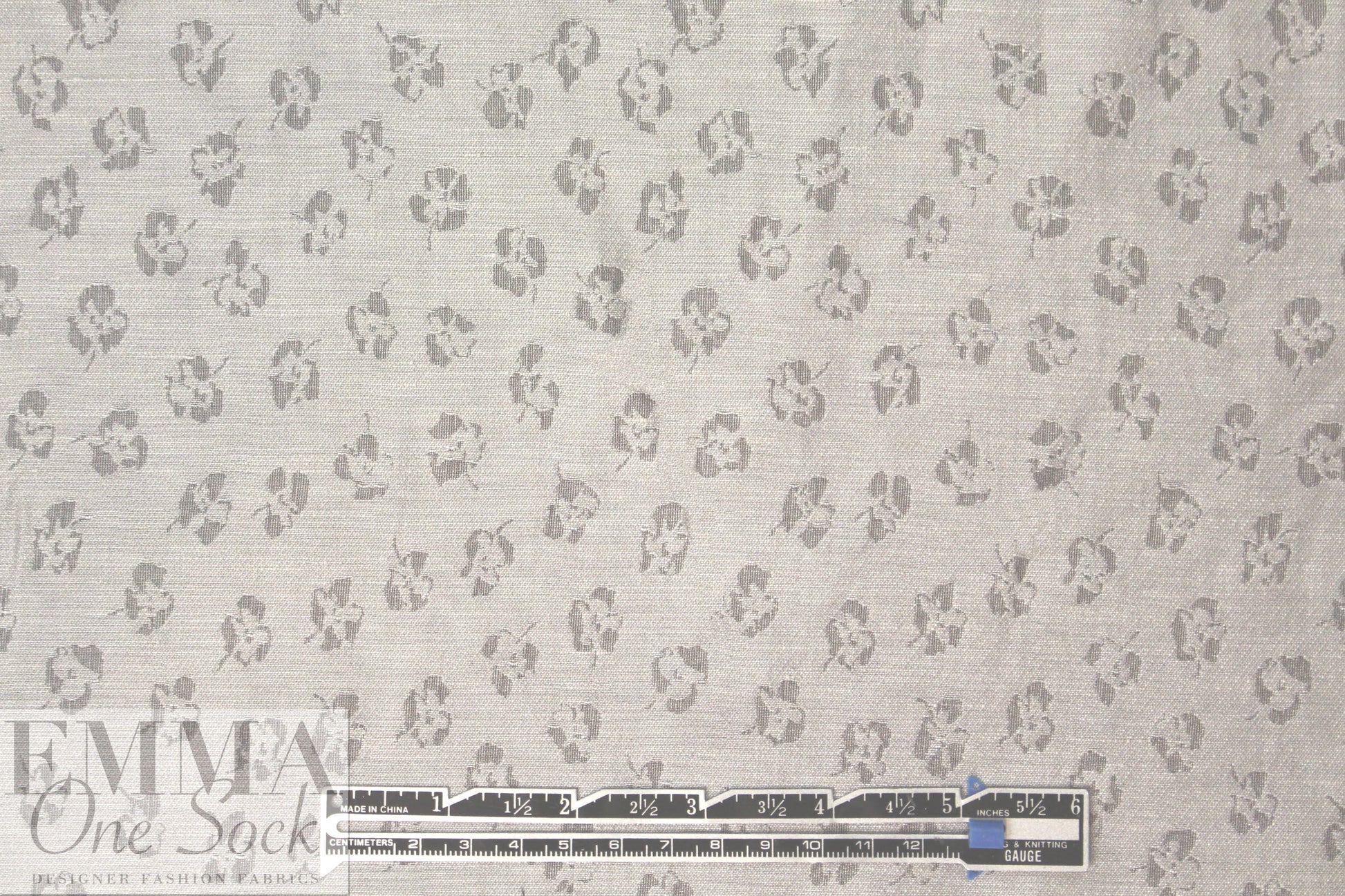 Italian gray tones little flower cotton blend jacquard