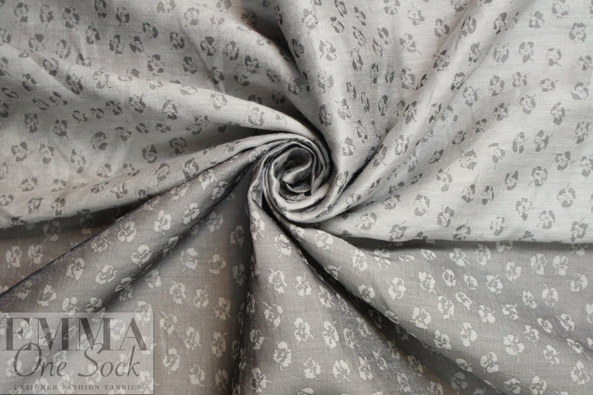 Italian gray tones little flower cotton blend jacquard 1.375 yds