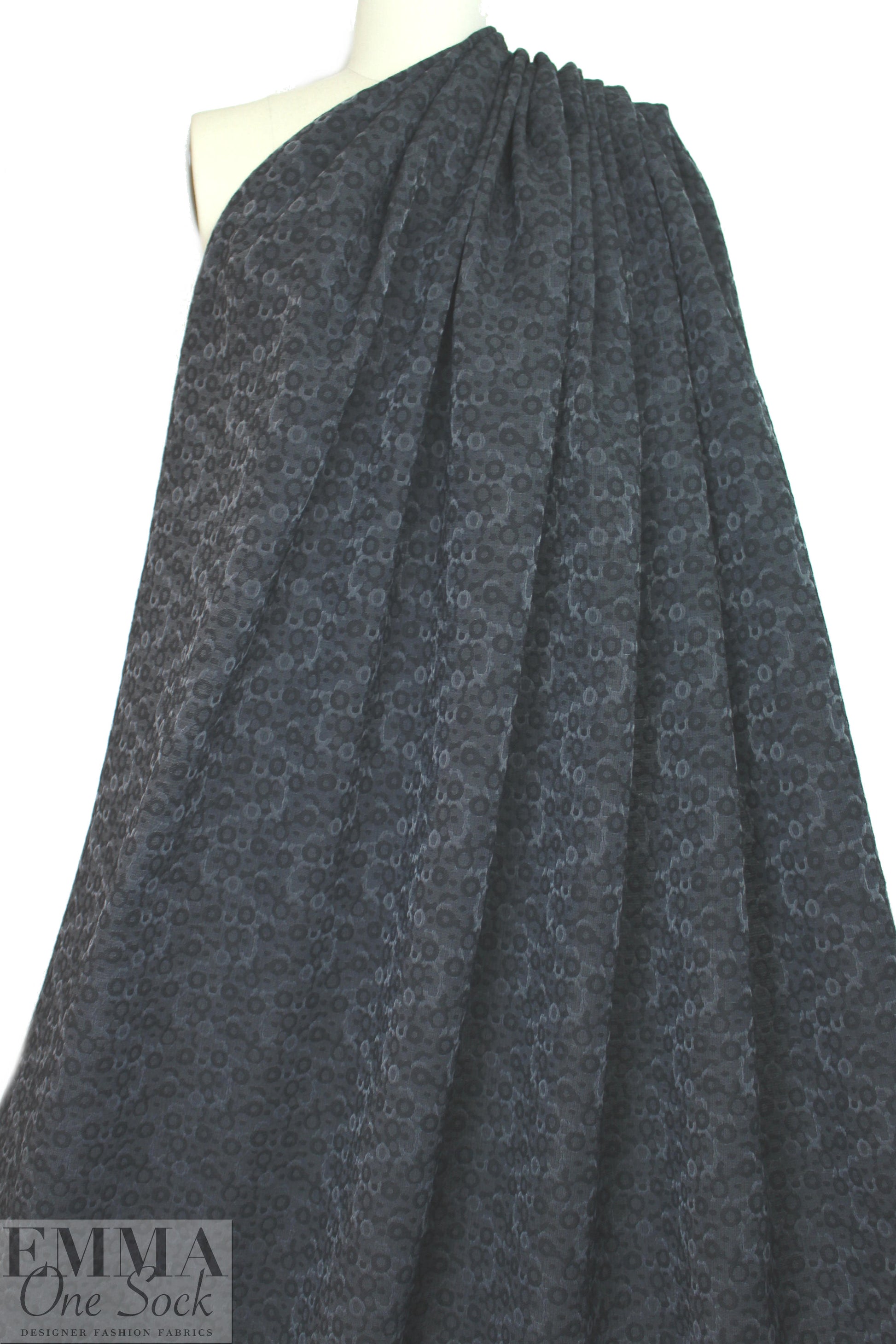 Italian 'graphic cogs' cotton blend brocade