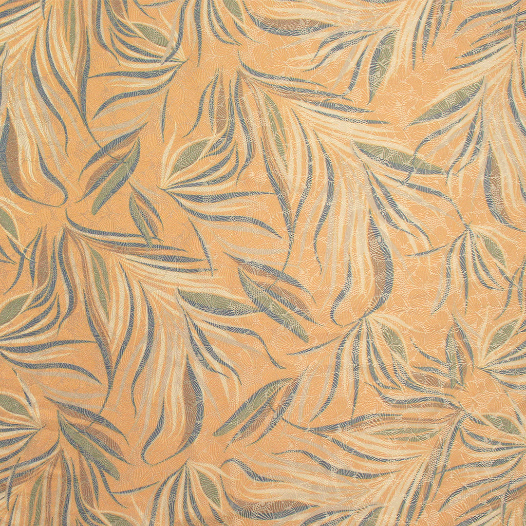 French metallic 'wispy leaf' jacquard brocade - orange sorbet 1.625 yds