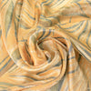 French metallic 'wispy leaf' jacquard brocade - orange sorbet 1.75 yd